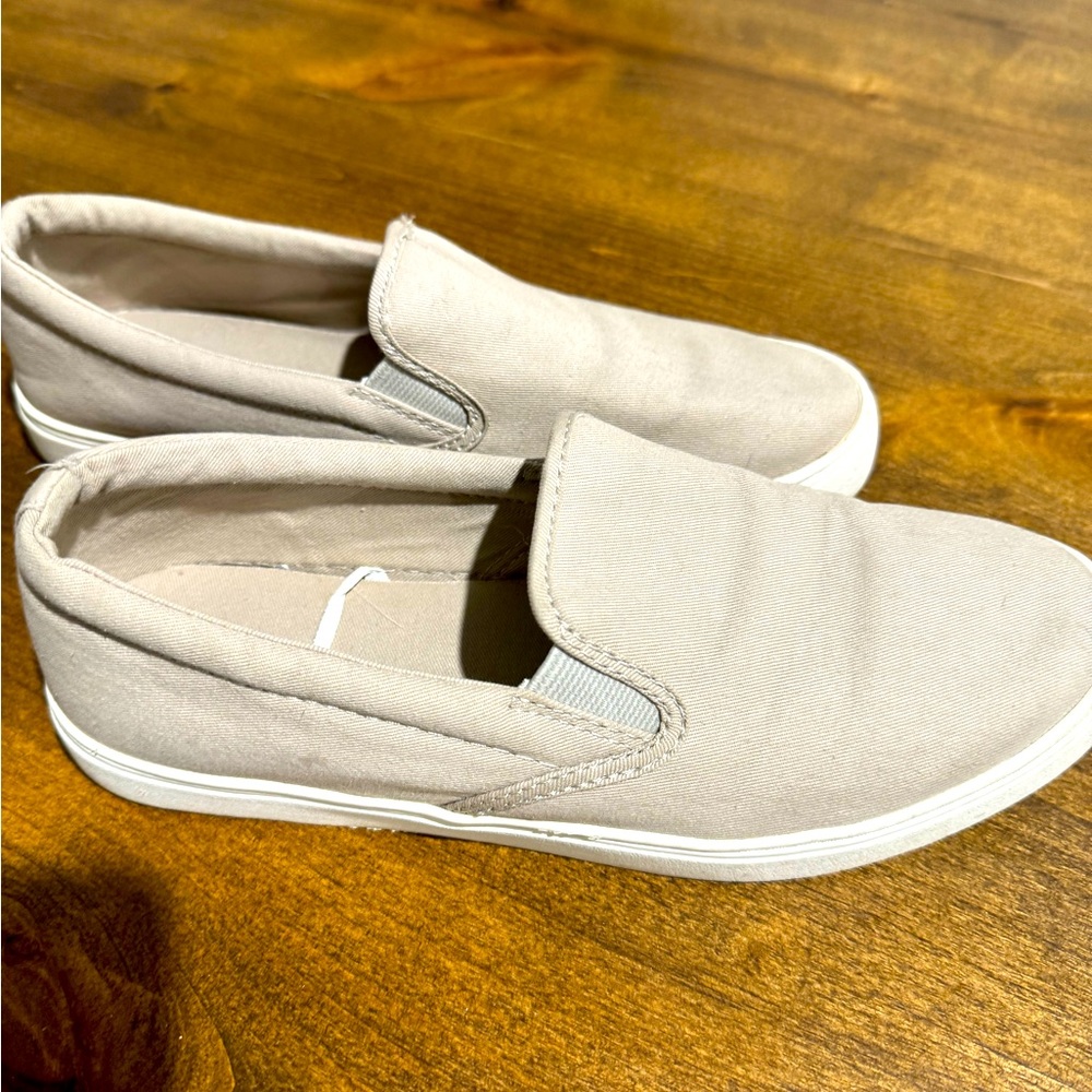 Tan Old navy slip on shoes.